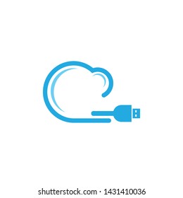 cloud technology logo vector template design