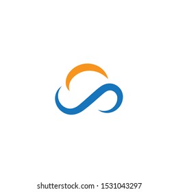 cloud technology logo vector template design