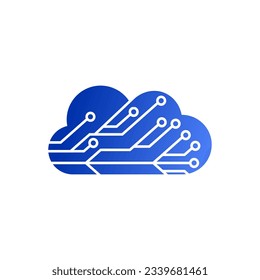 cloud technology logo vector template