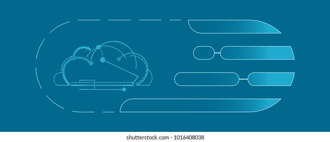 Cloud technology modern blue vector background.