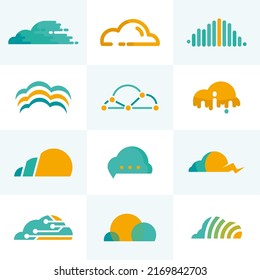 Tecnología de nube moderna colección de logotipos