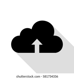 Cloud technology sign. Black icon with flat style shadow path.