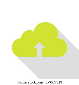 Cloud technology sign. Pear icon with flat style shadow path.