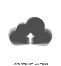Cloud technology sign. Vector. Gray icon shaked at white background.