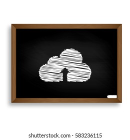 Cloud technology sign. White chalk icon on black school board wi