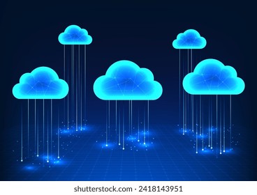 Cloud Technology speichert Daten lokal und überträgt sie von jedem Ort in Echtzeit. via Internet-Signal gibt es ein Sicherheitssystem. Vektorgrafik