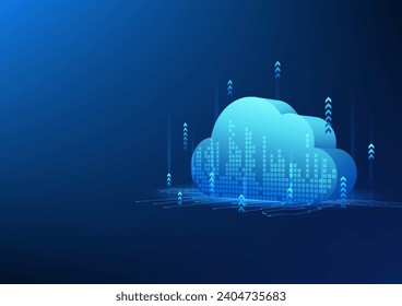 Cloud technology A cloud that stores information in the system and shares information via the internet signal. There is an identity verification system. Clouds connected to the circuit with arrows