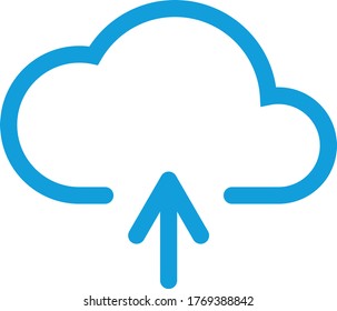 Tecnología de nube Cargar iconos Azul y blanco