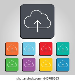 Cloud Technology Upload Vector Icon Illustration