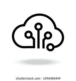 Cloud technology vector icon.internet information.