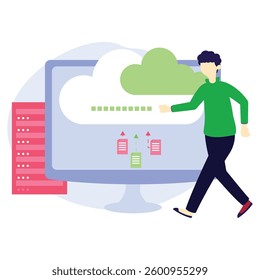 cloud technology Vector Illustration Which can easily modify or edit

