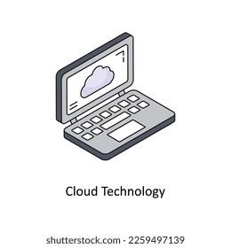 Cloud Technology Vector Isometric Filled Outline icon for your digital or print projects.