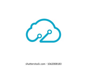 cloud technology vector logo template design vector 