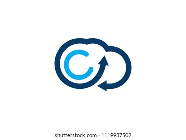 cloud technology vector logo template design vector