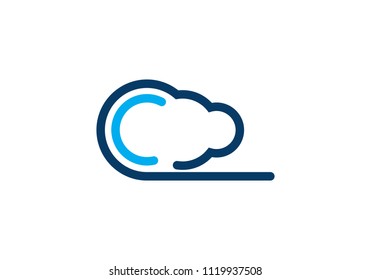 cloud technology vector logo template design vector