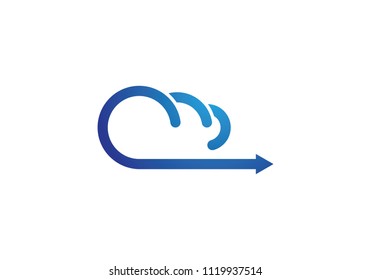 cloud technology vector logo template design vector
