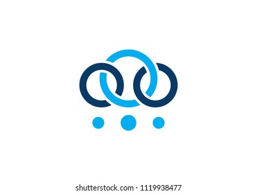 cloud technology vector logo template design vector