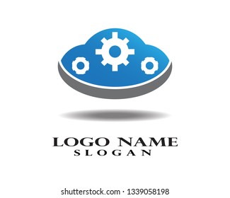 Cloud technology vector logo template design vector 