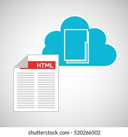 cloud technology web language document vector illustration eps 10