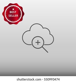 Cloud Technology Zoom In Vector Icon Illustration