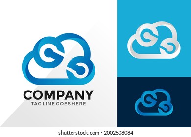 Cloud Tecnology Business Logo Design, Brand Identity Logos Designs Vector Illustration Template