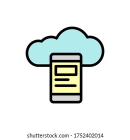 Cloud, Telefonsymbol. Einfache Farbe mit Vektorelementen, die Vektorgrafiken für Internet-Speichersymbole für i und ux, Website oder mobile Anwendungen enthalten