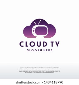 Cloud Television logo designs concept vector, Online TV logo template