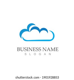 Diseño de ilustraciones de iconos vectoriales de plantillas de nube