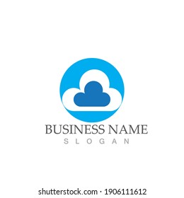 Diseño de ilustraciones de iconos vectoriales de plantillas de nube