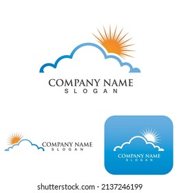 Diseño de ilustraciones de iconos vectoriales de plantillas de nube