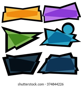 Cloud for the text, geometrical, stickers