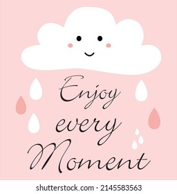 Cloud Text Symbol White Vector Slogan Tshirt Print Design