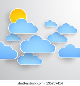 Cloud theme vector background.