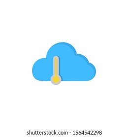 Cloud thermometer icon. Simple line, outline vector of two color weather icons for ui and ux, website or mobile application
