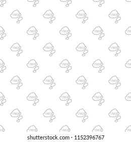 Cloud with think inscription icon in outline style on a white background
