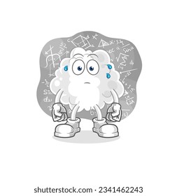 the cloud thinking hard vector. cartoon character