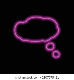 Cloud Thinking Simple Icon. Flat Desing. Purple Neon On Black Background.ai