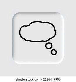 Cloud Thinking Simple Icon. Flat Desing. Neumorphism Design.ai