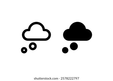 Cloud with Thought Bubbles Minimalist Icon vector