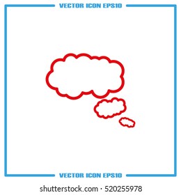 cloud thought icon vector illustration eps10. Isolated badge for website or app - stock infographics