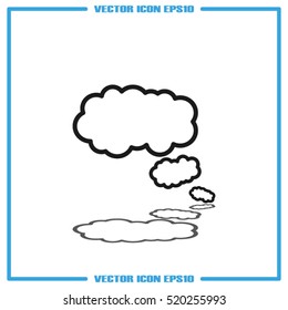 cloud thought icon vector illustration eps10. Isolated badge for website or app - stock infographics