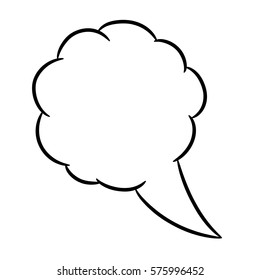 Cloud thought round on white background of vector illustrations