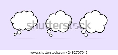 Cloud Thought Set Icons. Flat Style. Vector icons.