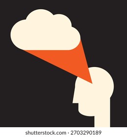cloud thought - simple insight illustration 