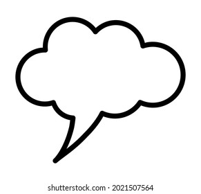 nube de pensamientos icono sobre fondo blanco