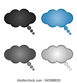 a cloud of thoughts over a white background
