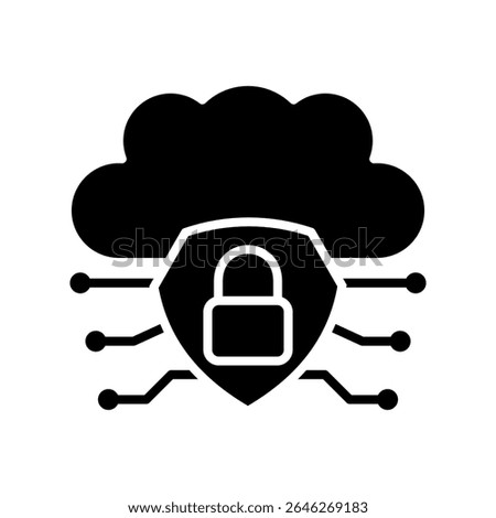 Cloud Threat glyph, mini illustration icon. use for modern concept, print, UI, UX kit, web and app development. Vector related to risk management, business, finance.
