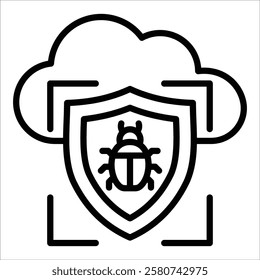 Cloud Threat Intelligence Icon Element For Design