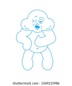 Cloud thumbs up and winks. happy emoji. Vector illustration