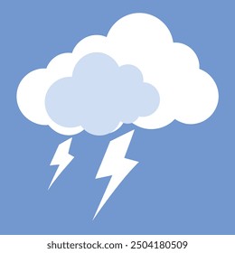 cloud with thunder.in blue background.art and illustrator.sky.vector